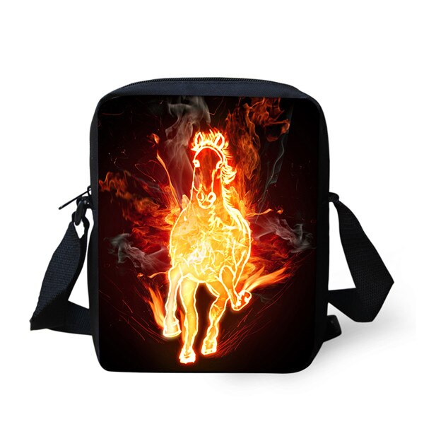 TWOHEARTSGIRL 3d Cool Paard Afdrukken Jongens Messenger Bag Student Crossbody Tas Kleine Kids Animal Strandtas Opslag Handtassen: Z2277E