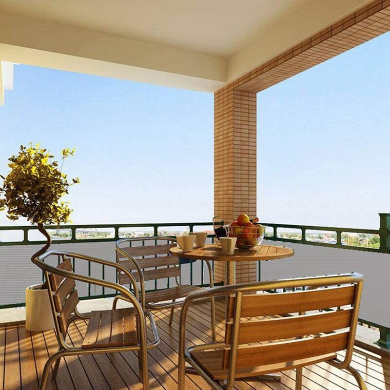Balcony Privacy Sn Windbreak Garden Sn for UV, Sun & Wind Protection PE Outdoor Sn Gray 90x500cm