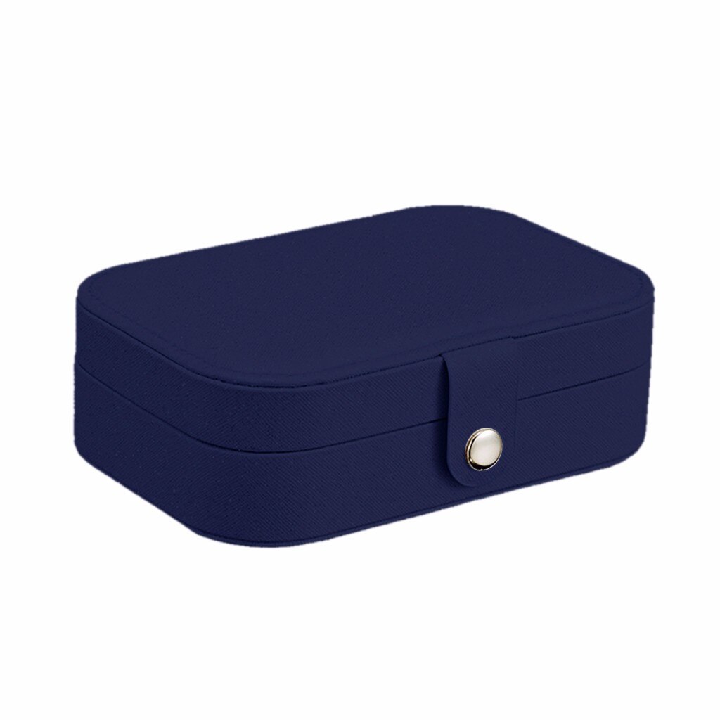 Luxury Storage Jewelry Box Portable Silk Thread Storage Box Stud Earrings Ring Jewelry Box Organizer Holder #PJR: Blue