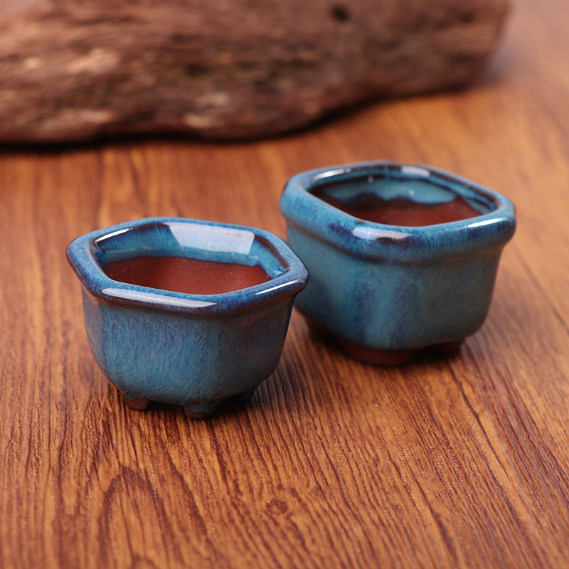 Mini Plant Pots Flower Pot With Holes Garden Chinese Style Bonsai Flowerpot Purple Sand Craft Plant Pot Planter Home Decoration