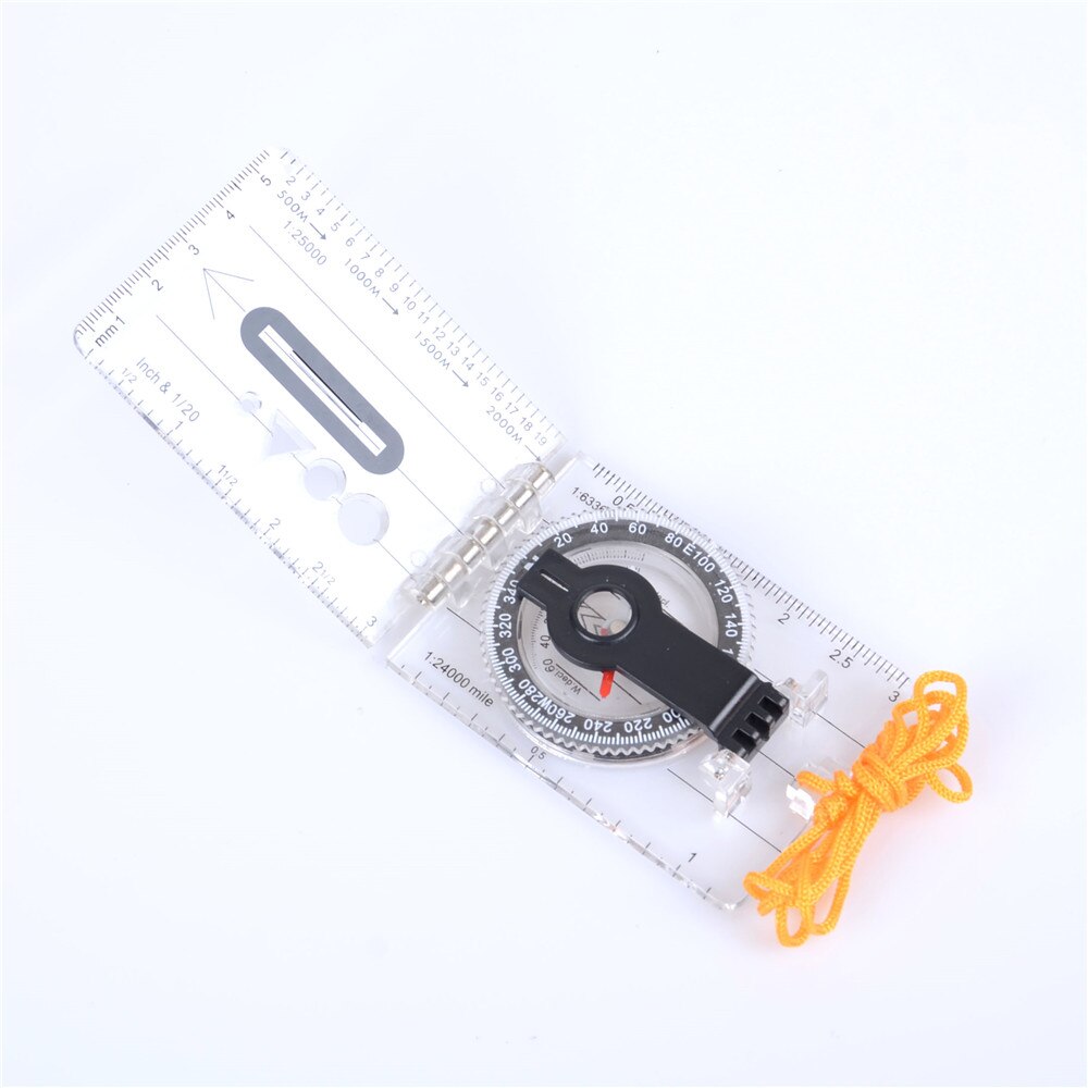 Foldable Drawing Scale Compass Map Ruler Survival Tool Buckle Car Camping Hiking Pointing Guide Portable Handheld Compasses