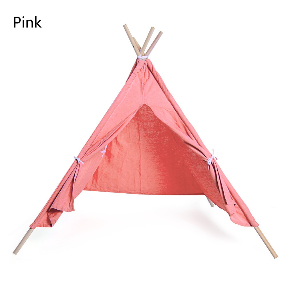 Kinderen Spelen Huis Canvas Teepee Indian Speelgoed Tent Kinderen Wigwam Indoor Outdoor Huishoudelijke Home Decor: type 1-pink