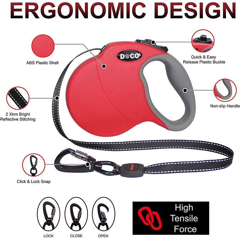 MySudui 4M 5M Nylon Pet Dog Leash Retractable Automatic Running Dog Lead Training Dog Retractable Leash Large Medium Adjustable