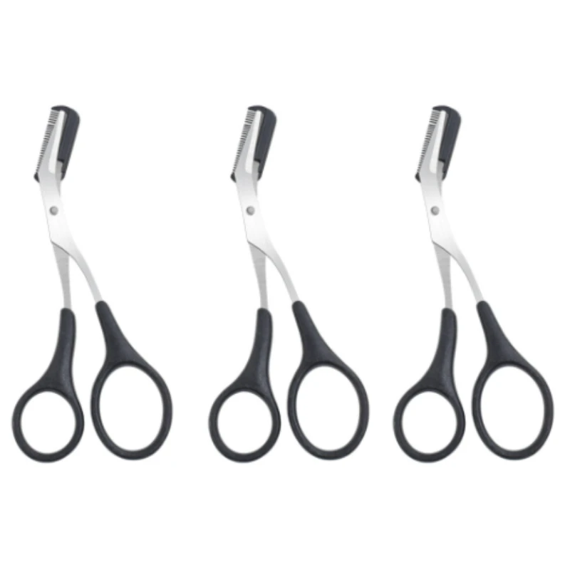 Eyebrow Trimmer Scissor Beauty Products for Women Eyebrow Scissors with Comb Stainless Steel Makeup Tools Beauty Scissors: MULTICOLOR