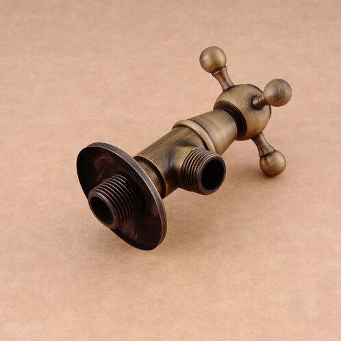 Vandhane reservedele bibcocks 1/2 &quot;  x 1/2 &quot; antik messing badeværelse vinkelstopventil koldpåfyldning trekantventiler