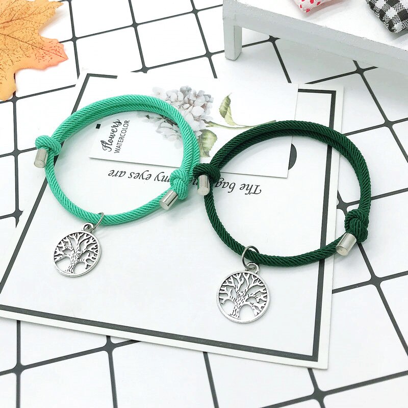 Moda pleciona lina drzewo życia uroku bransoletki mężczyźni kobiety Handmade regulowana czerwona nić bransoletka para Braclet prezent dla najlepszego przyjaciela