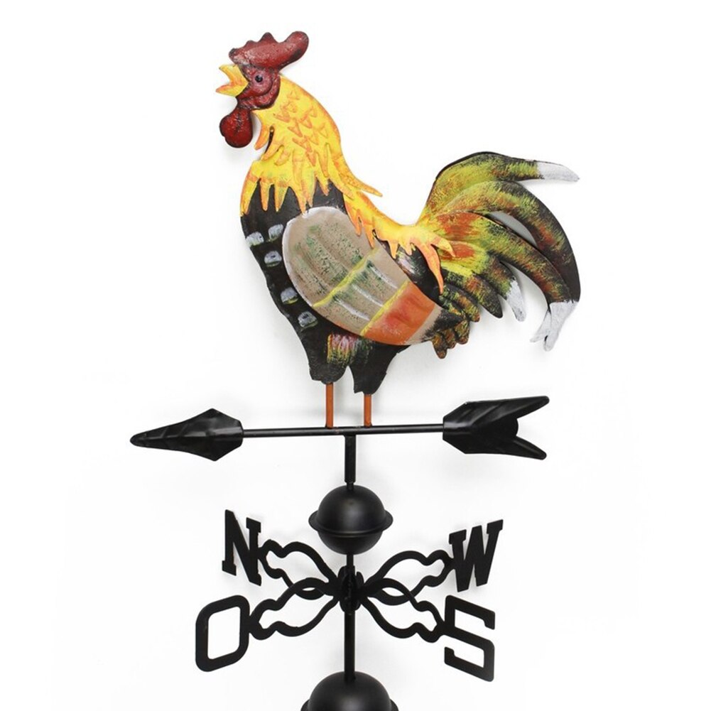Iron Structure Spinner Rooster Yard Retro Wind Direction Easy Use Colorful Weather Vane Craft Durable Garden