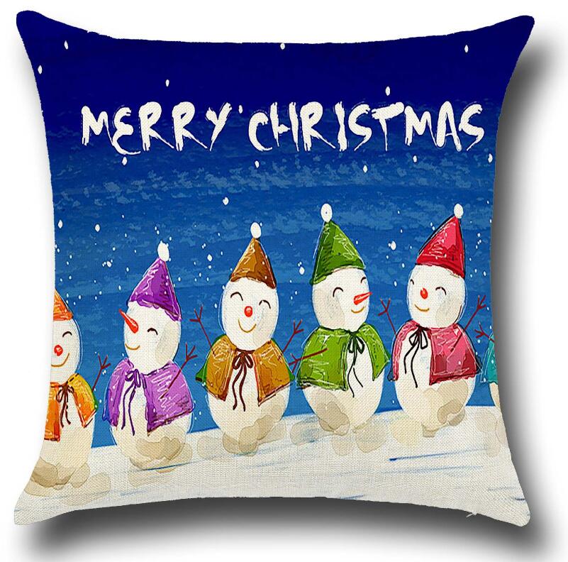 45*45 cm Kerstman Sneeuwpop baby kussensloop Kerst Serie Kussensloop Kussen Kerstcadeau Vierkante kussenslopen zonder Kern PP35: color 8