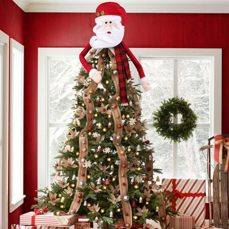 Kerstboom Top Ster Kerstman, Kerstboom Top Decoratie, Hoed Decoratie, Kerstman Kleding Sjaal