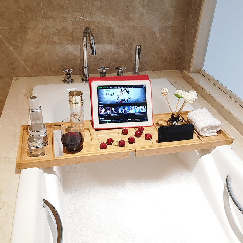 Support de bain baignoire support vent téléphone portable et tablette support ordinateur baignoire colis étagère plateau support de rangement support de bain rétractable
