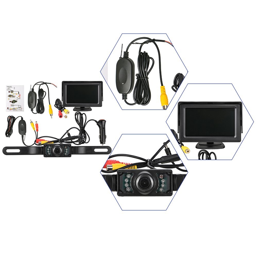 Wireless Backup Camera System Kit For Car/Truck/Van/Pickup/Camper 4.3'' Monitor Rear View Reverse System Car Accessories