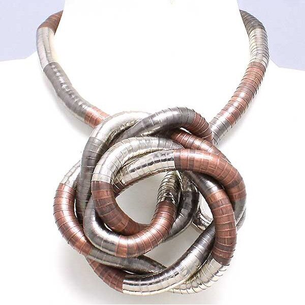 5mm 90cm Iron Flexible Twisted Jewelry Bendable Snake Necklace 20 Colors Available: Silver-Black-Copper