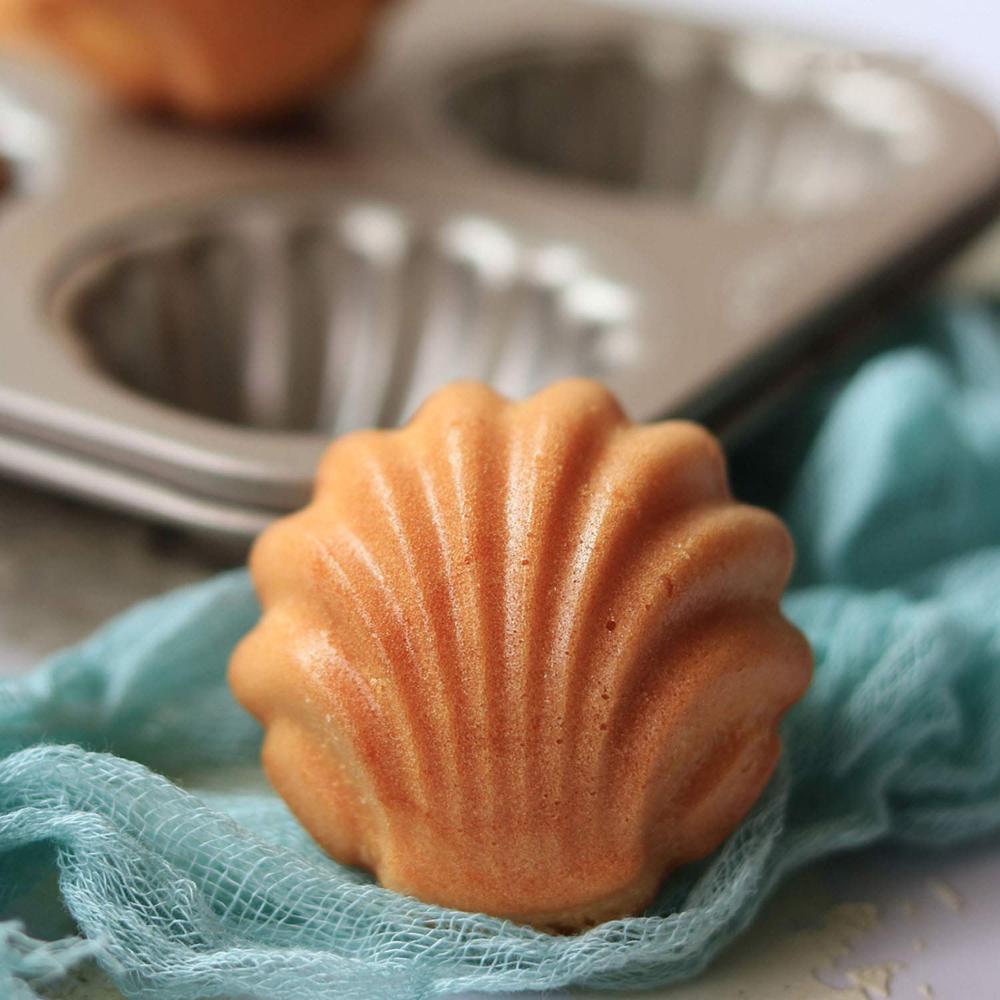 Madeleine form kageform 6- hulrum non-stick sfærisk kammusling madeline bageware smørkage småkager bageform muffinbakke