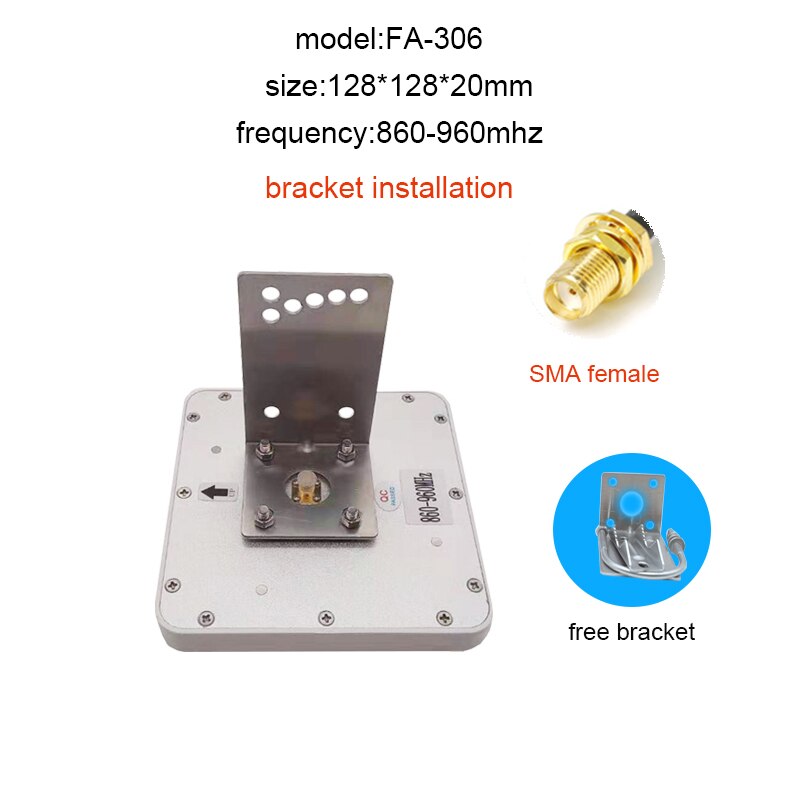 860-960Mhz UHF RFID antenna 6dBi gain 128x28x20mm Mini samll Size high performance External Passive with SMA connector: FA-306    860-960mhz