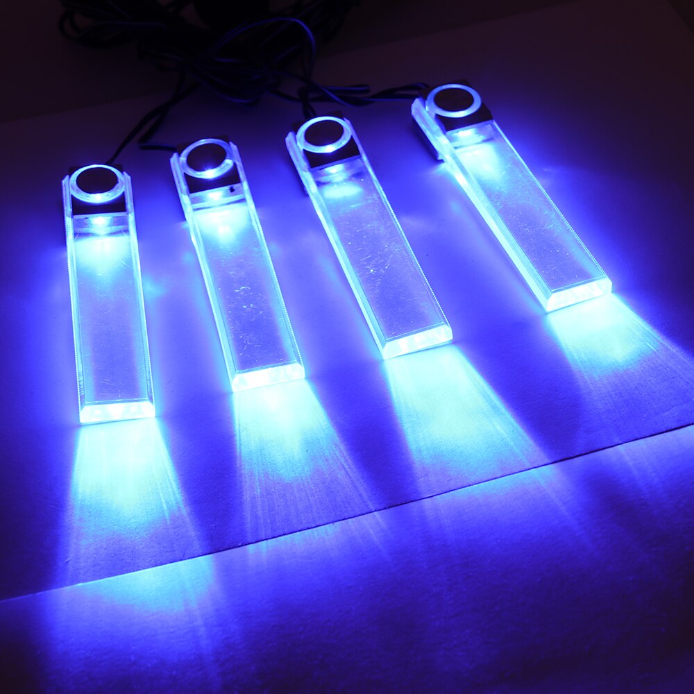 12 V 4LED Auto Auto Interieur Sfeer Verlichting Vloer Decoratie Lamp Licht Blauwe Auto Led Verlichting