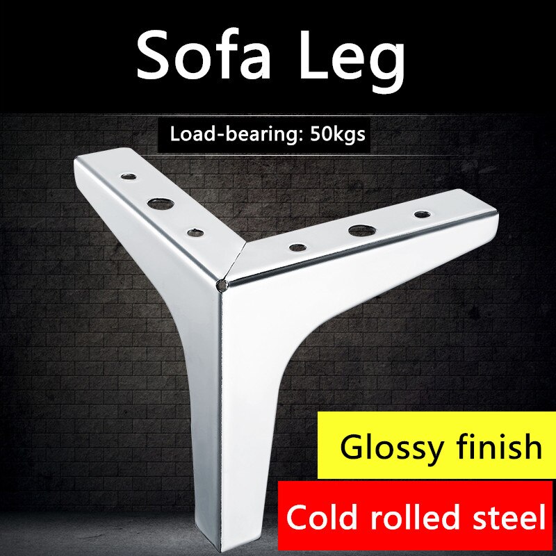 Sofá de acabado brillante de acero laminado en frío, muebles para piernas, patas de armario