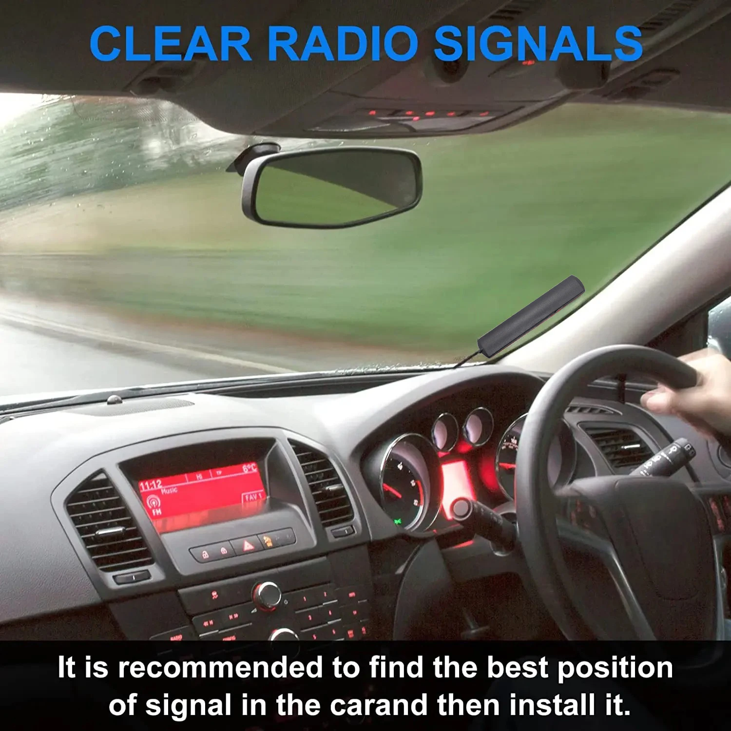 5M Car Windshield AM FM Radio Antenna Signal Booster 12V Accessories Truck Car Universal Active Antena Antenna Radio Stereo