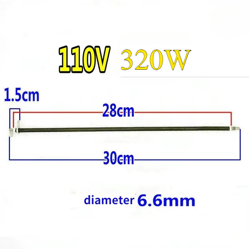 1 unidad de repuesto de elemento calefactor de horno eléctrico de acero inoxidable 110V 300W-425W para piezas de reparación de tubo calefactor de horno eléctrico: Índigo