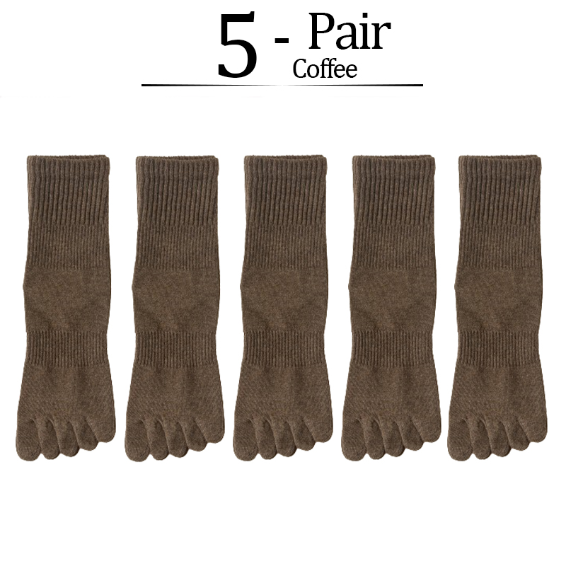 5 Pairs/lot Women Five Fingers Socks 100% Cotton Solid Colour Ladies Split Toe Sports Socks Spring Autumn Harajuku Toe Socks: Golden