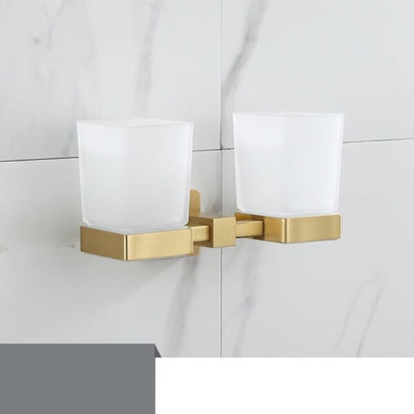 Set de accesorios de baño estante de baño para Oro pulido, toallero, soporte de papel para colgar toallas, soporte para escobillas de baño, accesorios de baño: tumbler holders