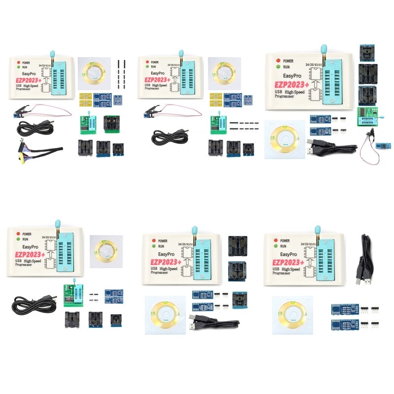 XX9A EZP2023 SPI Programmer EZP 2023 with Adapters 100% Original EZP 2023 Support 24/25/93 Bios 25T80 Offline Copy+5 Adapter