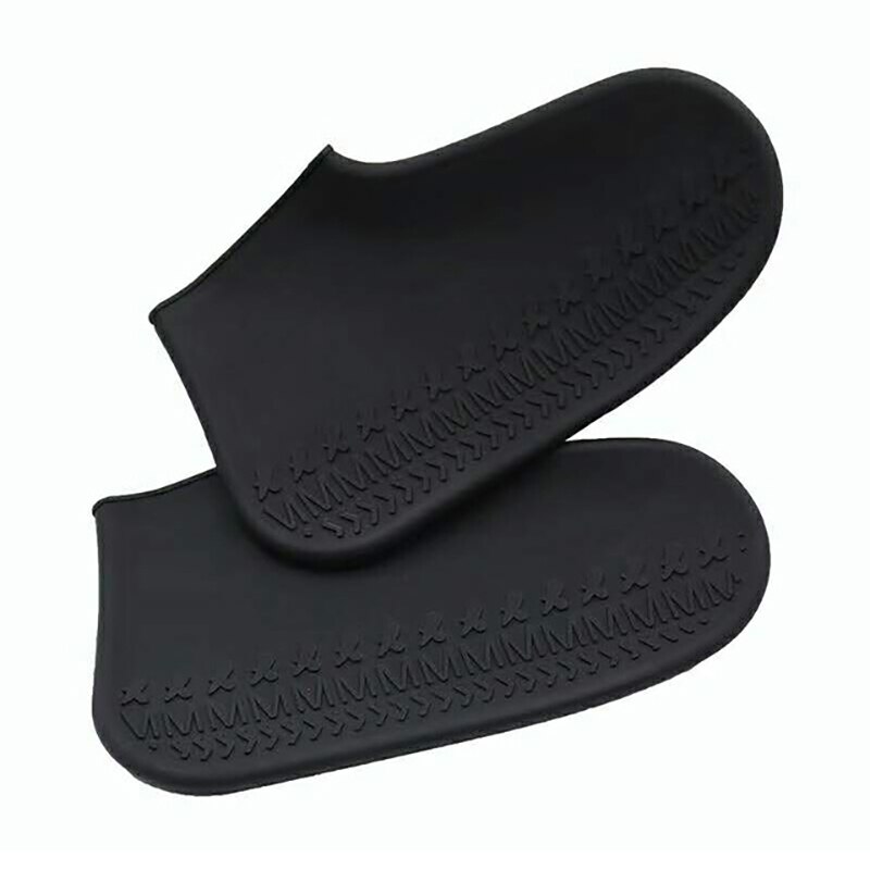 Waterproof Shoe Cover Silicone Material Unisex Shoes Protectors Rain Boots for Indoor Outdoor Rainy Days E11513: B / M