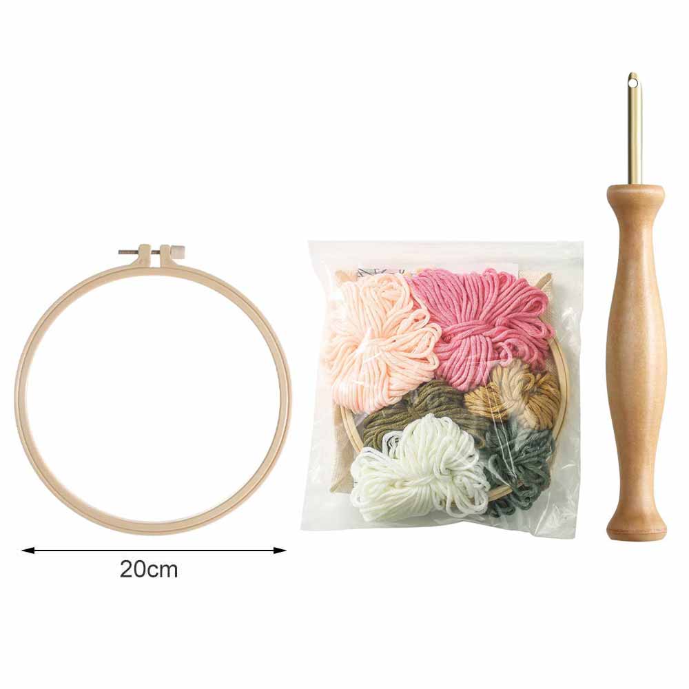 Beginner DIY Stamped Embroidery Starter Kit Punch Needle Tool Handcraft Embroidery Cloth with Pattern Tools Kit Decor Artwork: Navy