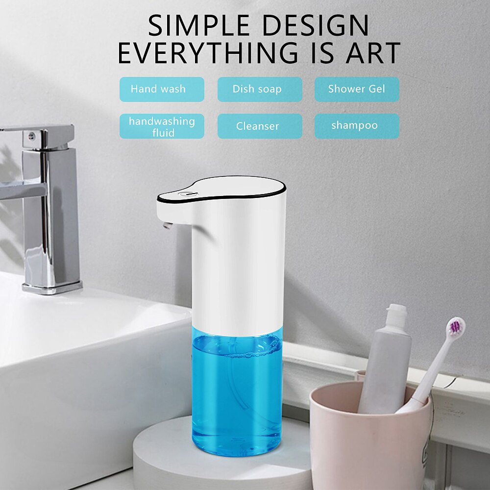 350ml/12oz Automatic Soap Dispenser, Disposable Foam Soap Dispenser Hands-free Automatic Foam Soap Dispenser to Kitchen Bathroom