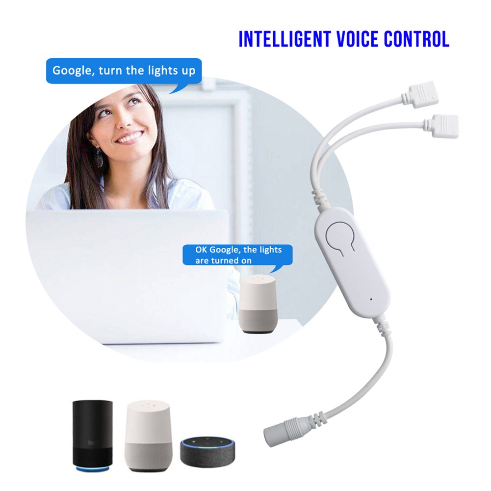 Smart Life Lamp Dimmer WiFi LED Strip Light RGB Controller DC5-12V Music Remote Controller for Alexa Google