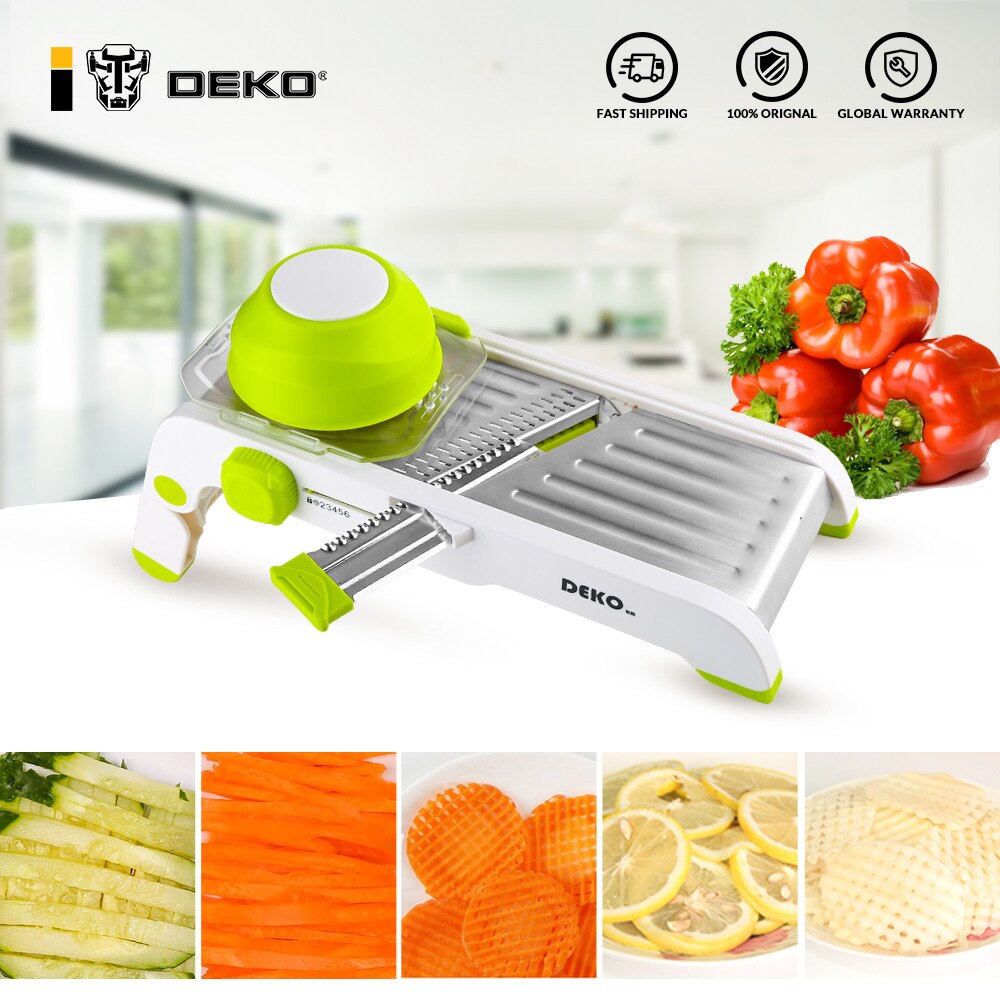DEKO Manual Mandoline Slicer Kitchen Cutter Multifunctional Stainless Steel Vegetable Shredder Fruits Chopper Grater