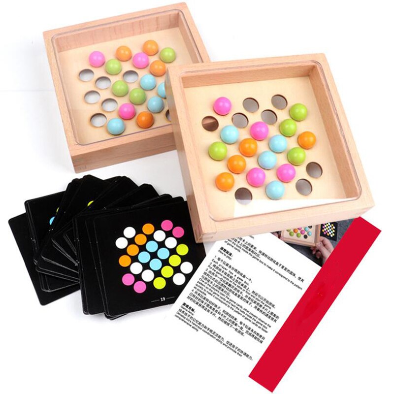 Houten Tafel Spel Speelgoed Kleurrijke Kralen Hout Boord Vinger Familie Interactief Spel Kind Intellectuele Ontwikkeling 1 Set