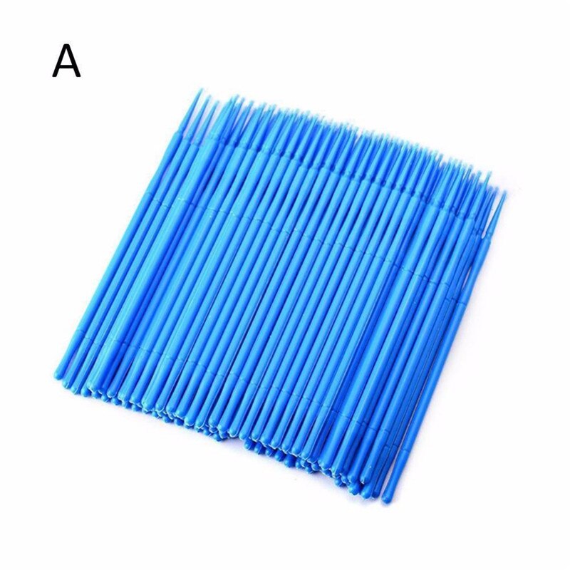 100 Stuks Dental Micro Brush Disposable Materialen Tand Applicators Medium Fijne Wimper Extension Removal Tool Nail Art Tool: Blauw