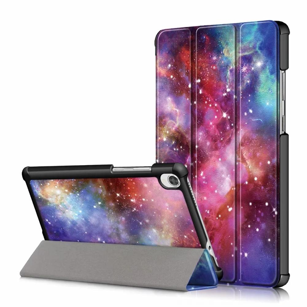 Per Lenovo Tab M8 cassa DELL'UNITÀ di ELABORAZIONE di Cuoio Piegante Del Basamento Della Copertura Per Lenovo Tab M8 TB-8505F TB-8505X TB-8505I Tablet da 8.0 pollici caso + Film + Penna: YHX