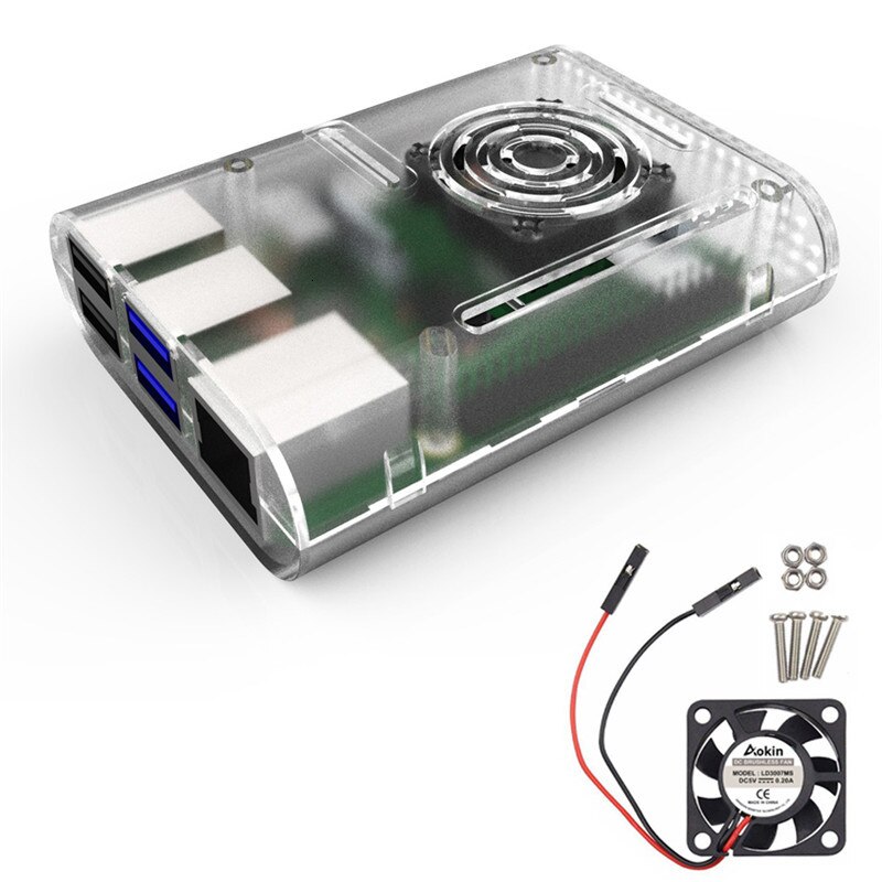 Himbeere Pi 4 fallen mit lüfter Kühlkörper Aluminium kühlkörper für Himbeere Pi 4: transwithfan