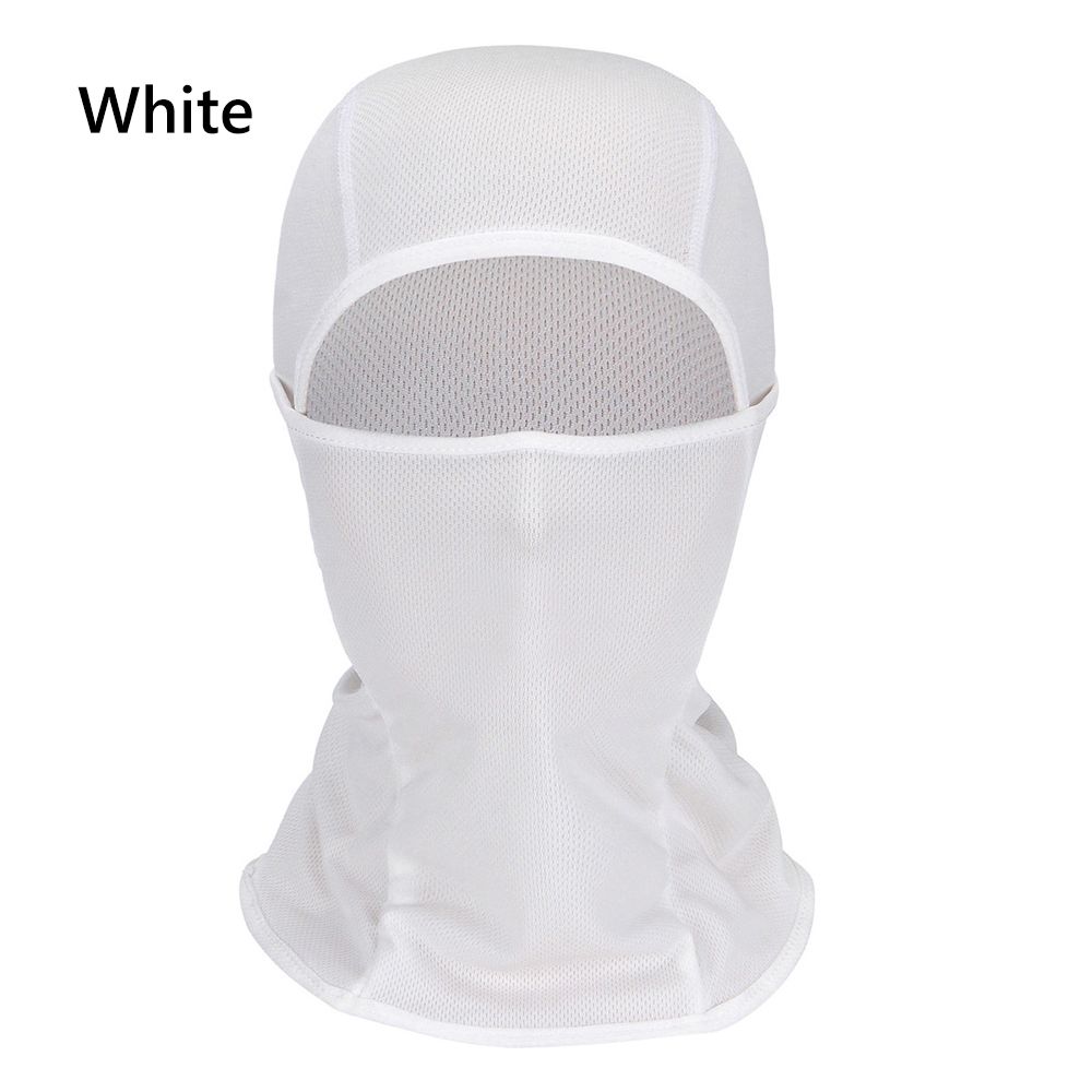 Cagoule respirante anti-poussière pour moto, cagoule de Protection solaire UV: White