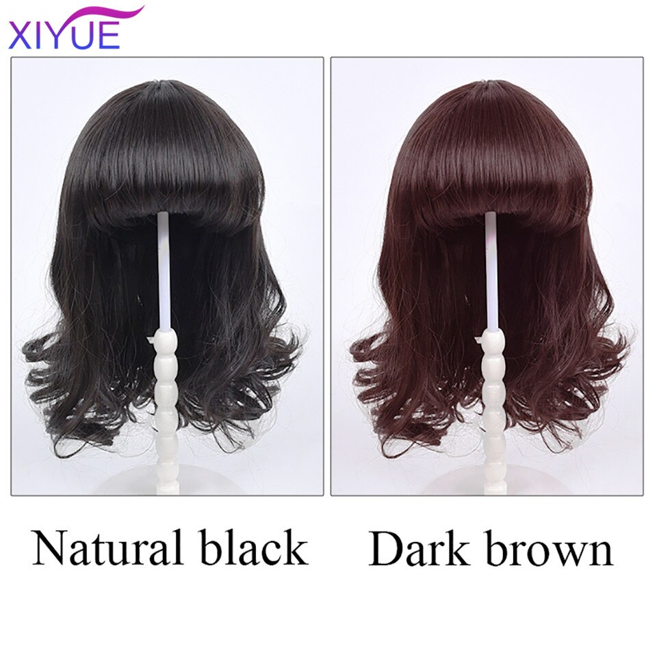 XIYUE cheveux longs bouclés perruque pour enfants coiffe couverture de cheveux bébé princesse bébé mignon cheveux longs raides tête de Bob