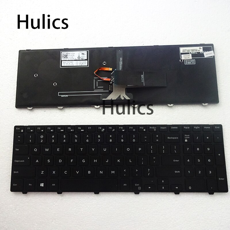 Hulics Gebruikt Voor Dell Inspiron 5551 5552 5555 5558 5559 7559 3541 3542 5542 5542 5545 5547 CN-0G7P48 Zwart Met backlit Toetsenbord