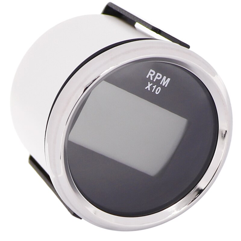 Meter RPM Gauge Indicator silver rim back face fit Auto Boat Engine Red Backlight 9V 32V IP67 waterproof
