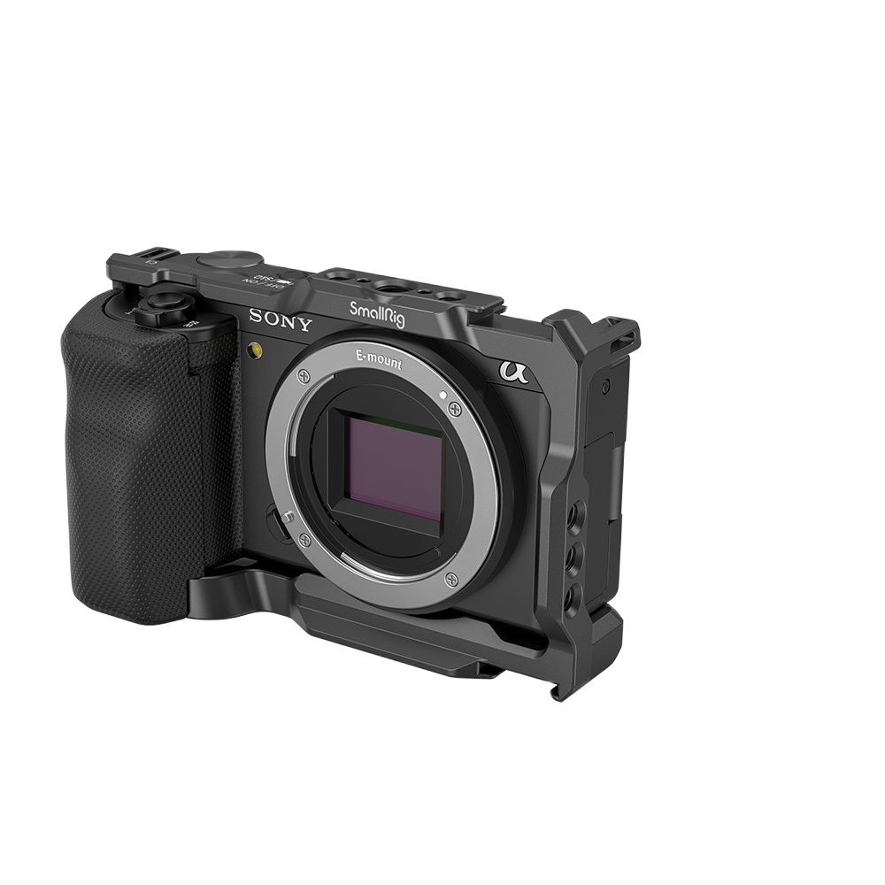 SmallRig-jaula de cámara Sony ZVE10 con mango de jaula de silicona, placa de liberación rápida Arca integrada, Kit de aparejo para Sony ZV-E10 3538