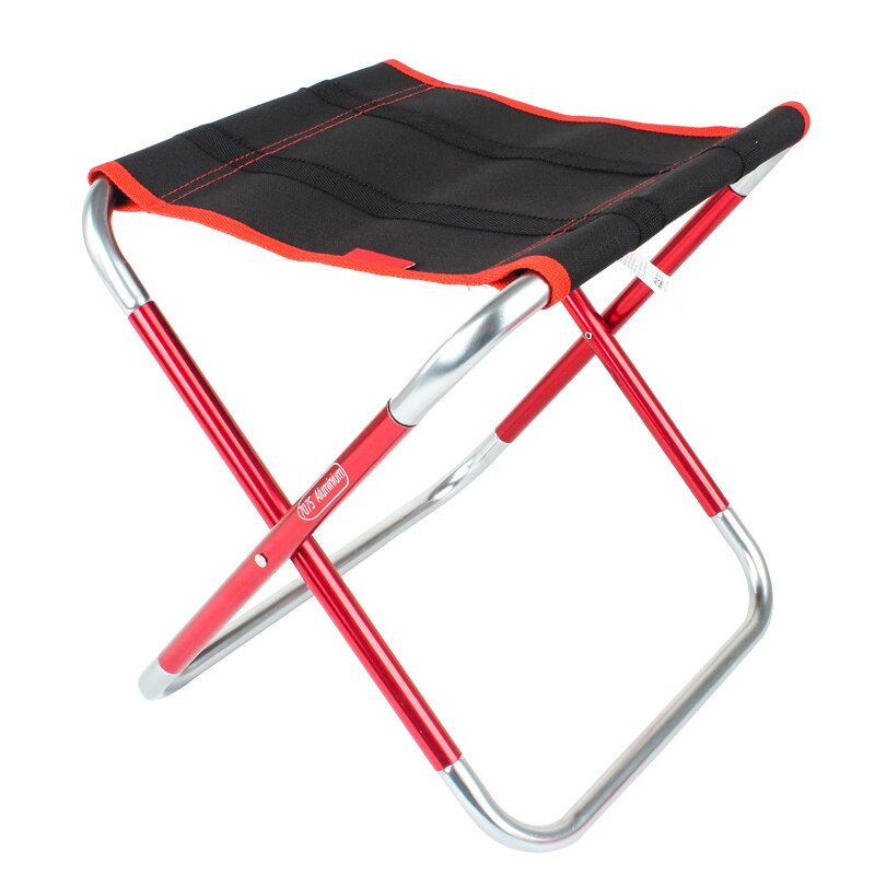Klapstoel Krukken Mini Zetel Aluminiumlegering Draagbare Voor Outdoor Camping Vissen Picnic Strand XJS789: Red L