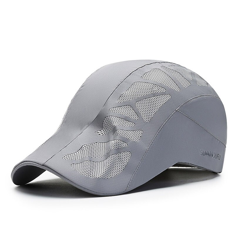 2022 Summer Quick-drying Golf Cap Thin Tennis Cap Wild Sunscreen Fishing Cap Sun Hat Male Sun Hat: Silver