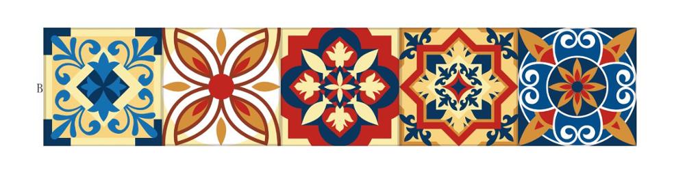 10/15/20/30cm marokkansk stil keramiske fliser wallstickers badeværelse køkken boligindretning tapet skræl &amp; stick pvc kunst vægdecals: Mz028  b / 15 cm x 75 cm x 1pc