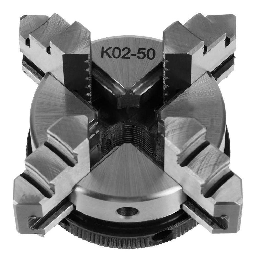 Manual Self Centering Lathe DIY Metal Jaw K02-50 M15 Mini Four Jaw Woodworking Chuck