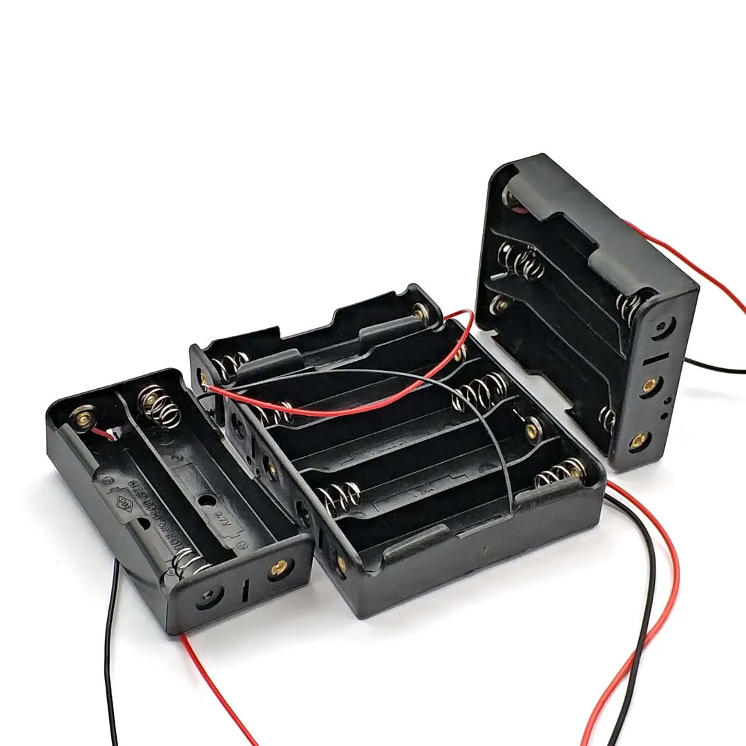 18650 Batterie-Aufbewahrungsbox, DIY 1/2/3/4 Slot Weg DIY Batterien, Clip-Halfter, Behälter mit Draht-Blei-Stift