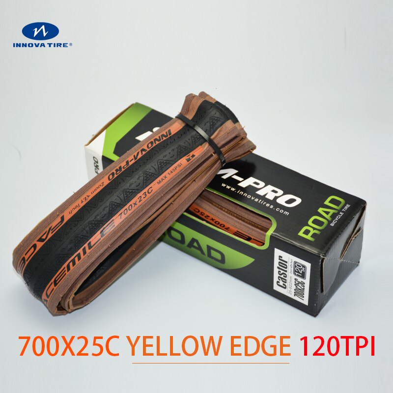 Ultralight facemile 700*25C Road Bike Tires 60Tpi 120 Tpi Tire 700*25C Bicycle Tyre 700C Cycling Tyres INNOVA: 700X25-yellow 120TPI