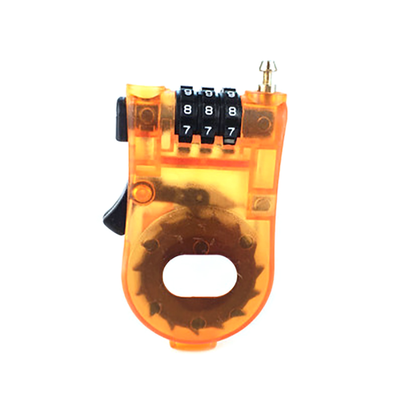 1 Pc Retractable Combination Cable Code Lock Helmet Luggage Safety 3 Digit padlock Bicycle Rock Password Lock: Yellow