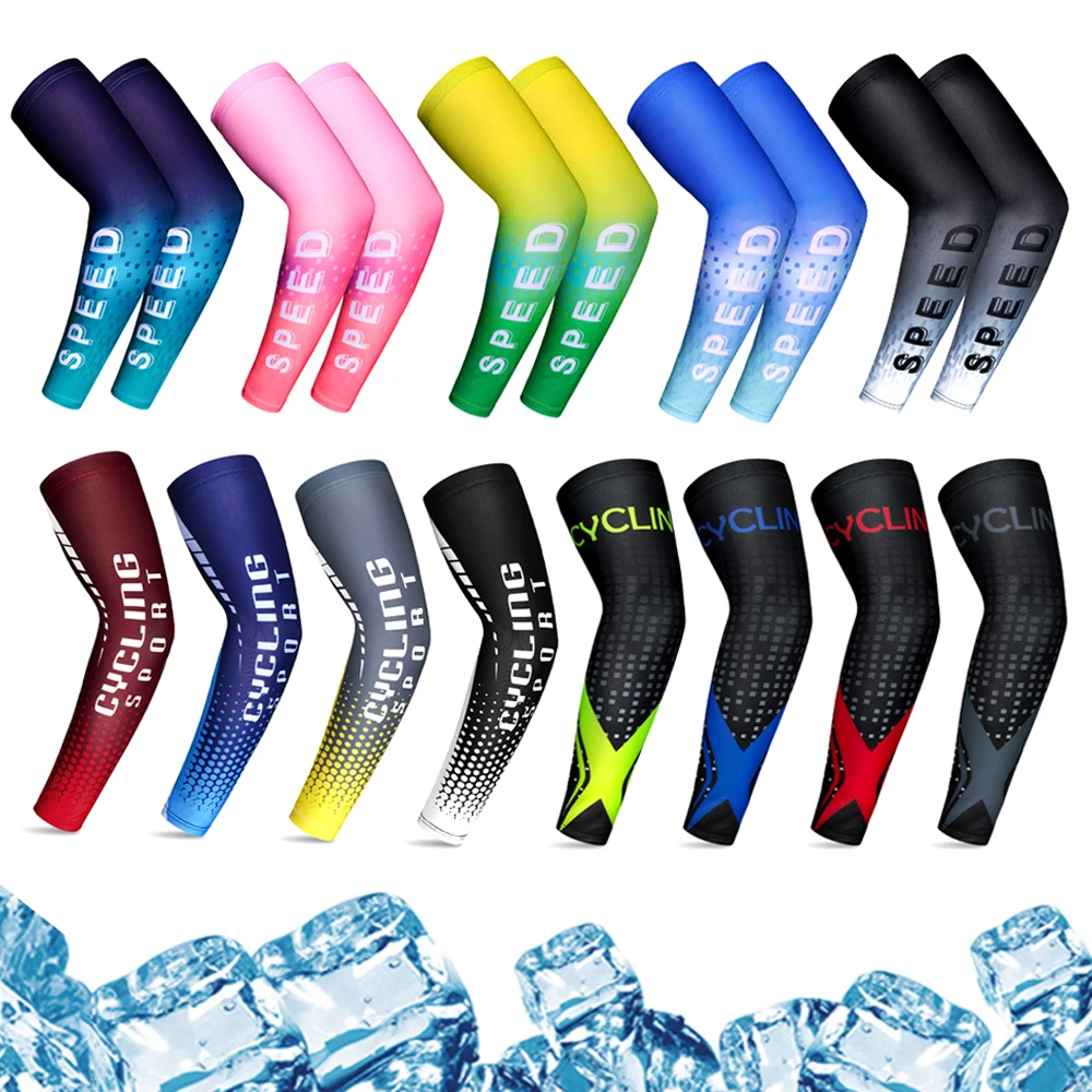 1 Paar Sport Fietsen Armmouwen Anti-Uv Zonwering UPFArm Compressiehoes voor Hardlopen Basketbal Voetbal Vissen