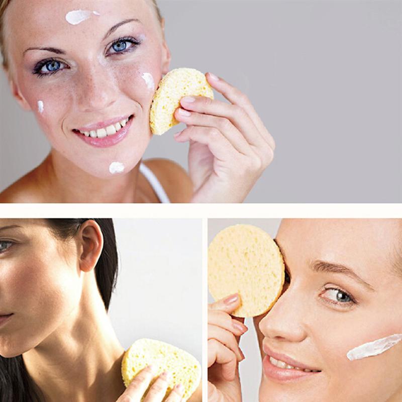 50 Uds. De pulpa de madera Natural para lavado Facial esponjas celulosa compresa cosmética Puff cuidado de la cara limpieza removedor de maquillaje herramientas 70 × 8mm