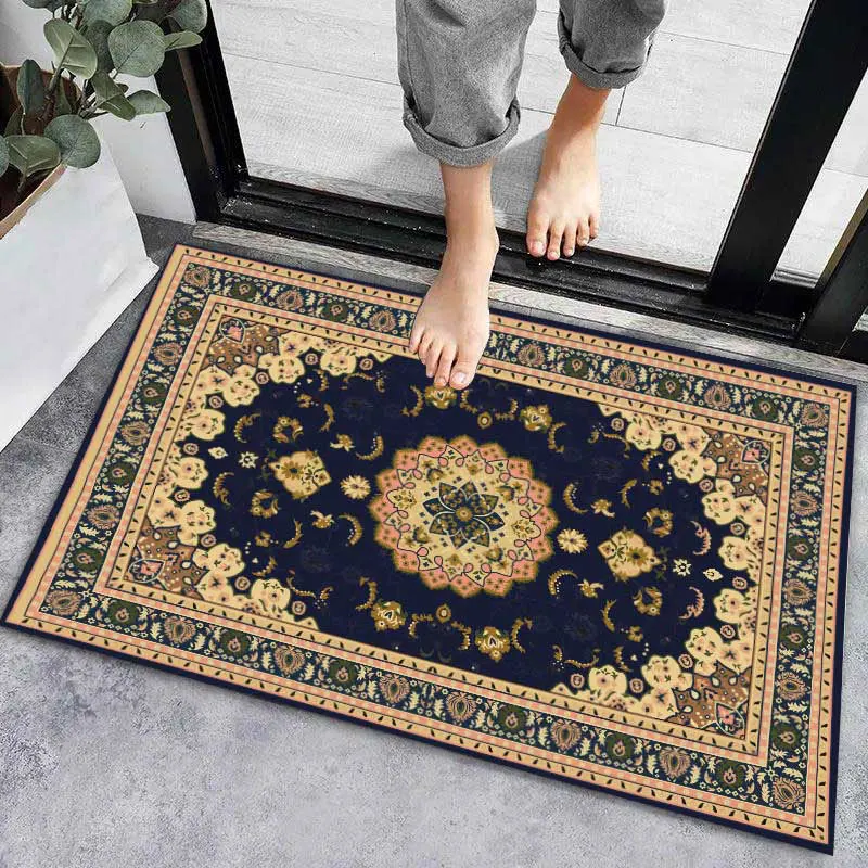 Alfombra antideslizante para puerta de entrada, alfombra moderna súper absorbente para el suelo del hogar y el baño, alfombra para el suelo del pasillo, entrada: 90 x 60 cm / YELLOW