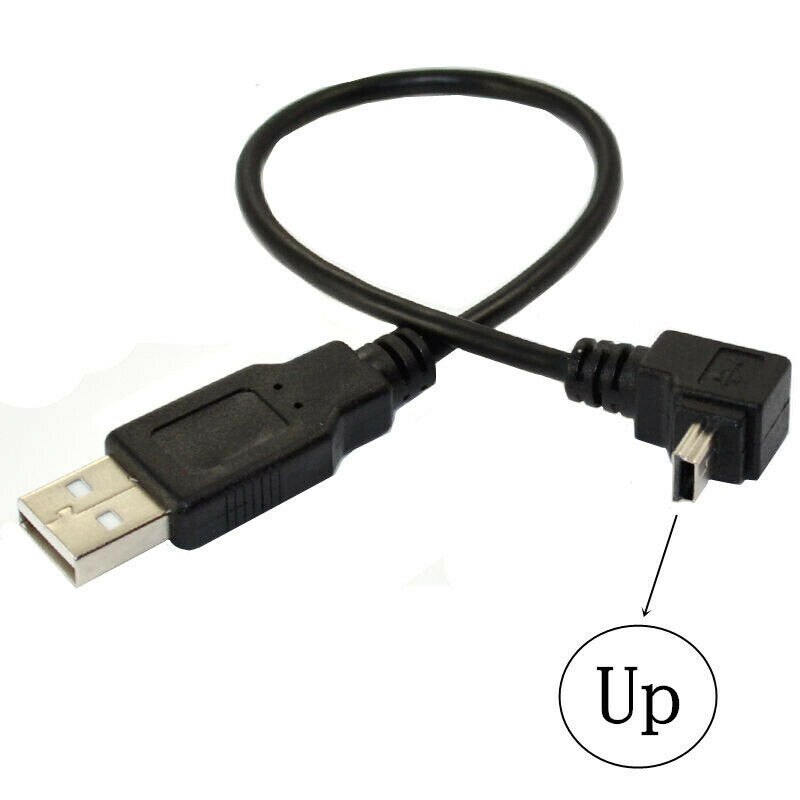 90 Degree Angle USB 2.0 A Male to Mini B 5 Pin right/Left/up/down Male Cable Adapter 0.25m